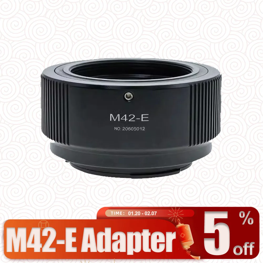 M42-E Camera Lens Adapter for TTArtisan 100mm F2.8 250mm F5.6 Reflex M42-mount Lens Accessories to Sony E Mount A7RIII NEX-4