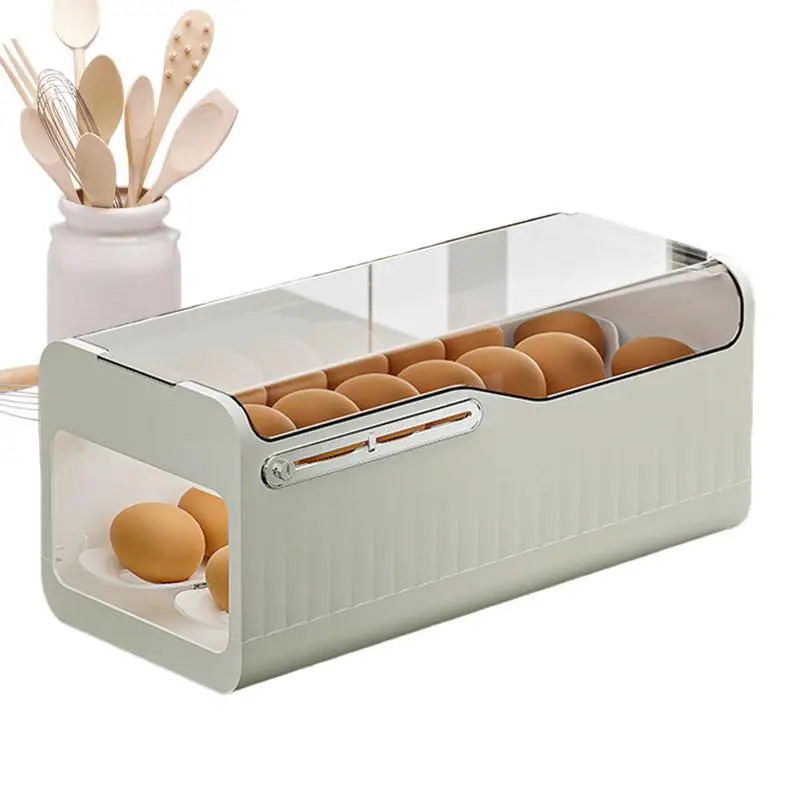 

Auto Rolling Egg Organizer Fridge Auto Rolling Dispenser For Eggs Automatic Scrolling Egg Rack Holder For Kitchen Refrigerator