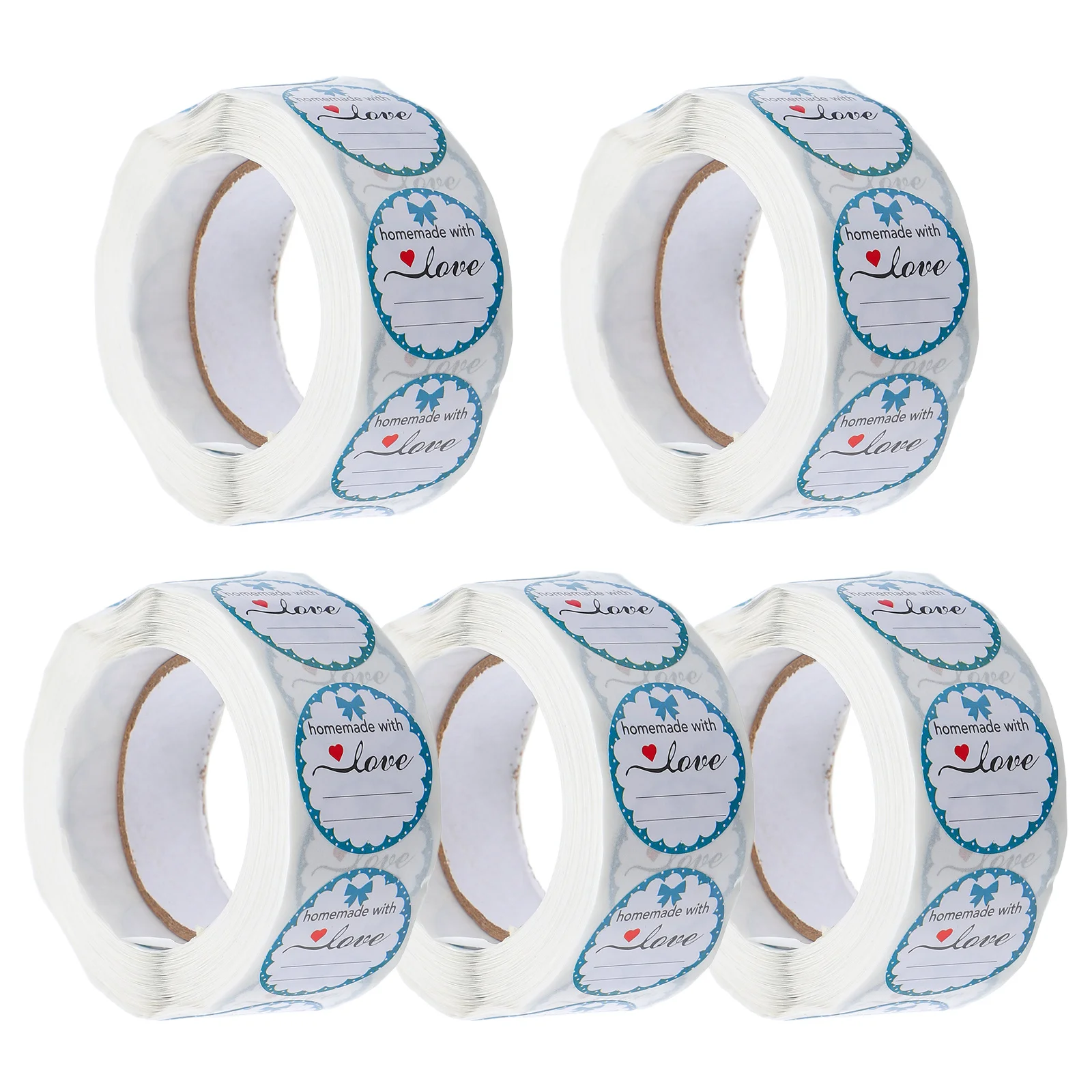 

5 Rolls Handmade Craft Sealing Stickers Round Self Adhesive Labels For Bakery Packaging Jelly Jar Canning Supplies Envelope Bag