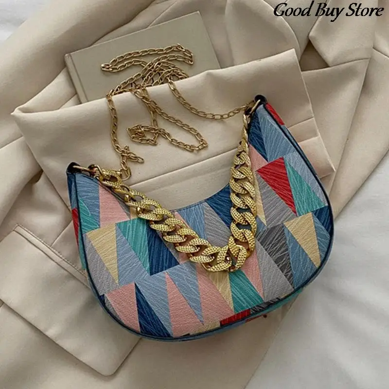 Geometry Pattern Shoulder Bag Women Luxury Gold Chains Handbags 2023 Fashion Retro Wedding Party Clutch Purse Ladies Totes Bags