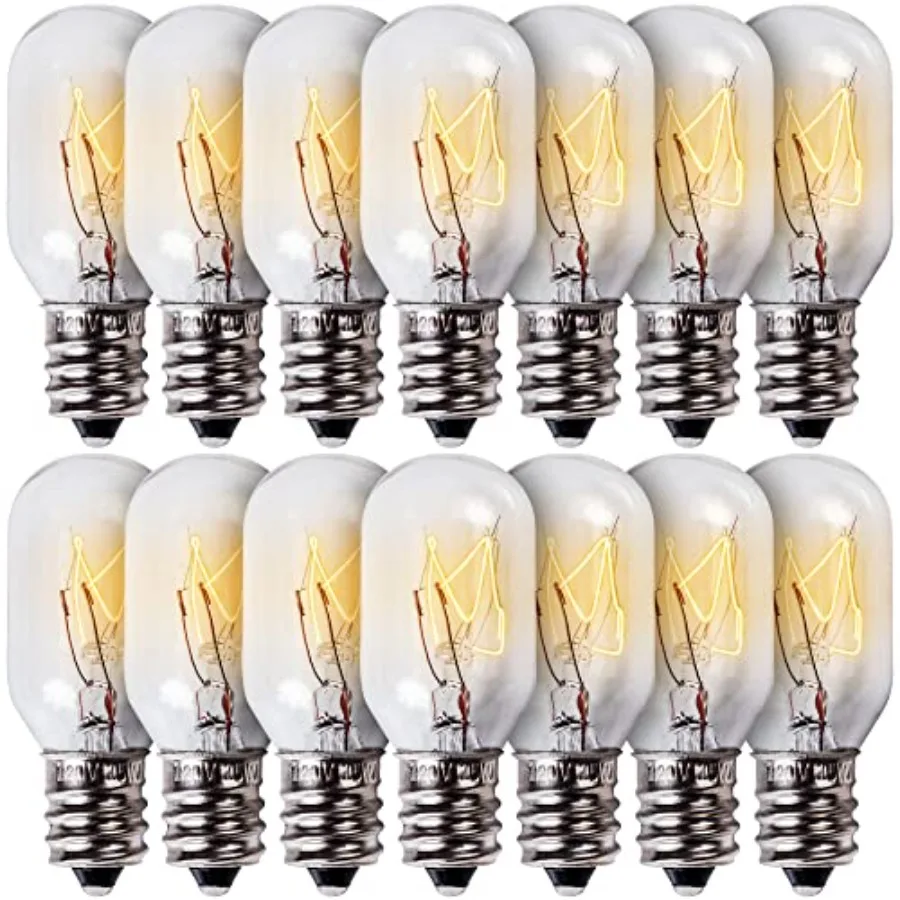 

14 Packs E12 T20 15W Salt Rock Lamp Bulb 120V 2700K Warm White Light for Himalayan Salt Lamps and Baskets, Scentsy Plug-in and