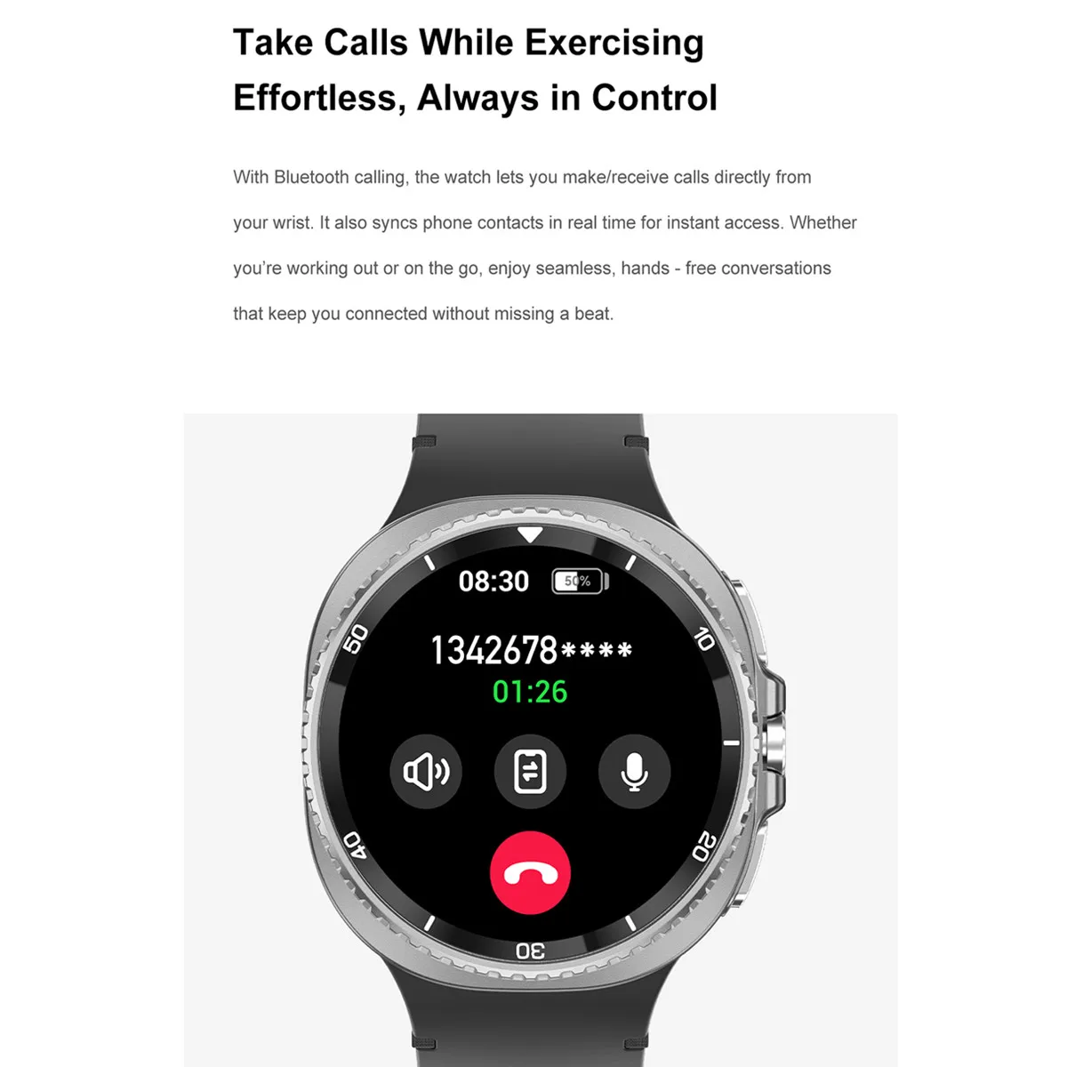 Jam Tangan Pintar Bahasa Ibrani Mendukung Bezel Putar Asisten Suara Panggilan Bluetooth 3ATM Tahan Air Layar 1.43 Inci Pelacak Kebugaran