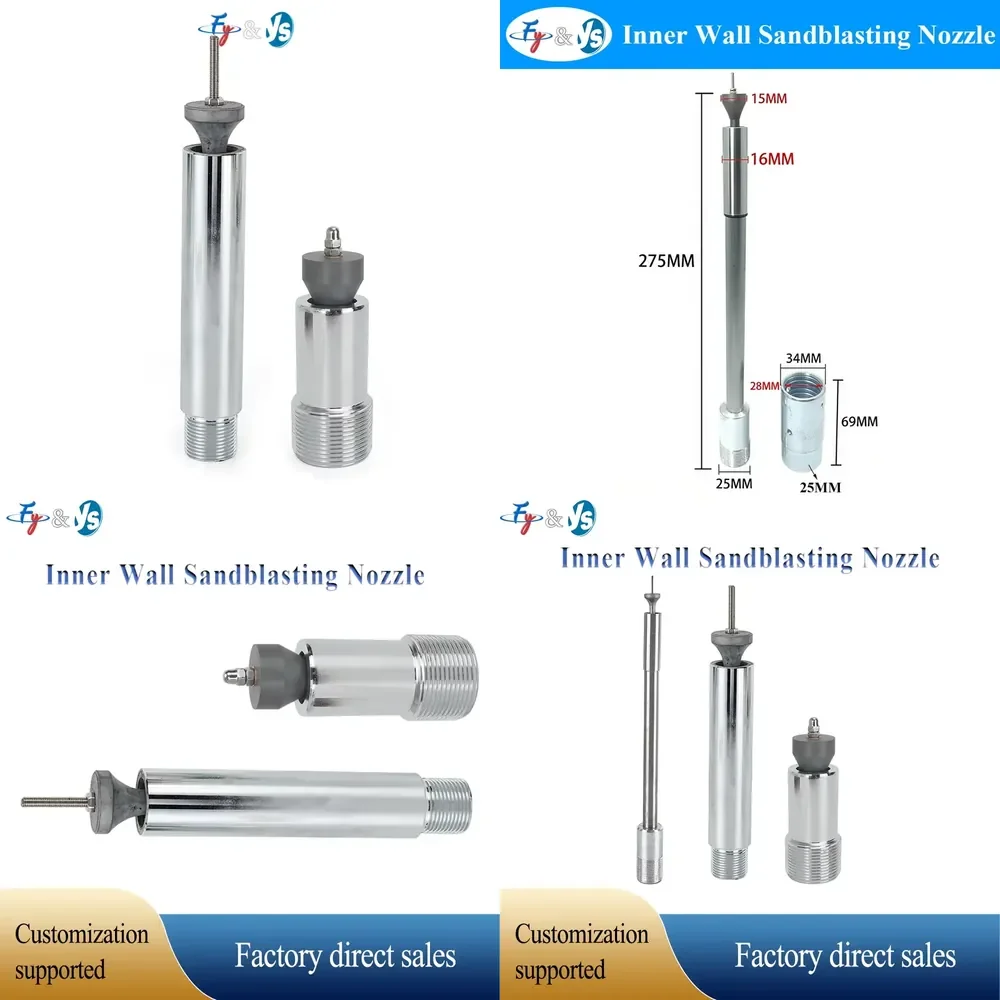 

360° Inner Wall Sandblaster Tube Cleaner Inside Pipe Tube Cleaning Sand Blasting Nozzle Internal Pipe Dust