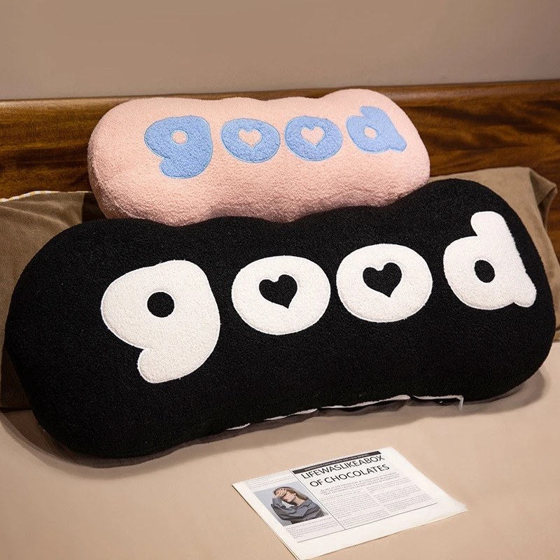 

Creative Letter GOOD Long Pillow Plush Body Cushion Sleeping Leg Hug Pillow Soft Decorative Sofa Throw Bolster For Girls Bedroom