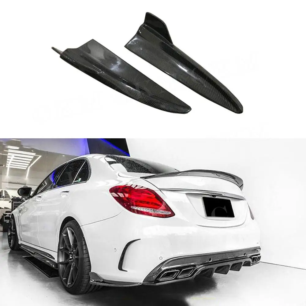 

Carbon Fiber Material Rear Bumper Lip Splitters Flaps Apron For Mercedes Benz C Class W205 C205 C63 AMG Sedan 4 Door 2015-2019