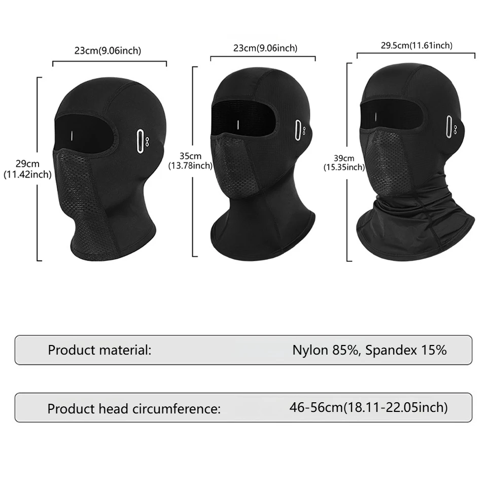 GTUBIKE Summer Cool Balaclava Ice Silk Cycling Full Face Cap Sun Anti-UV Protection Sports Face Cover Headwear Motorcycle Hat