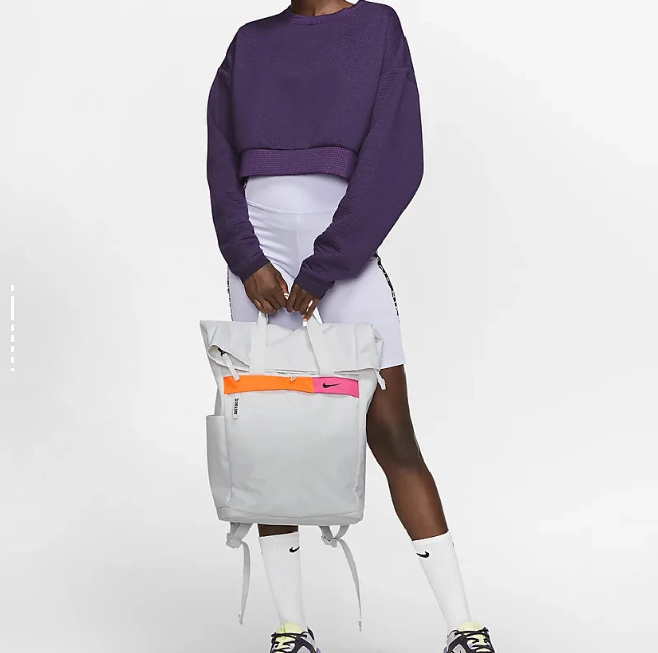 

Nike Fashion Simple Casual Sports Polyester Fiber Backpack Backpack for Men and Women Couple Style Light Silver Grey CU1488-094