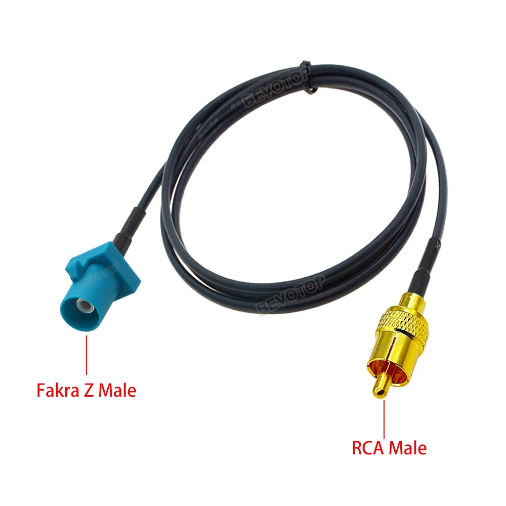 1Pcs Universal Fakra Z to RCA Male Plug Video Cable Adapter RG174 Pigtail 50 Ohm for Car Parking Reversing Rear View Camera