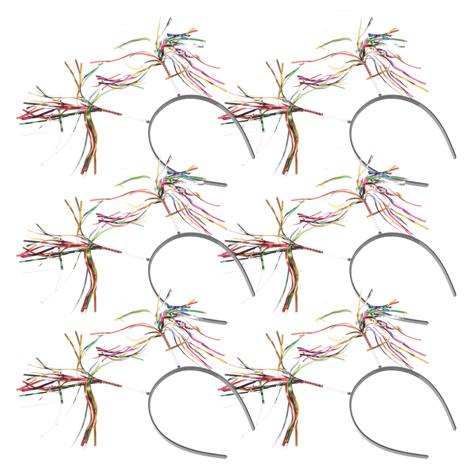 

6pcs Colorful Tinsel Headbands Cute Aesthetic Hair Accessories For Kids Birthday Party Halloween Performance Event Decor Yarn