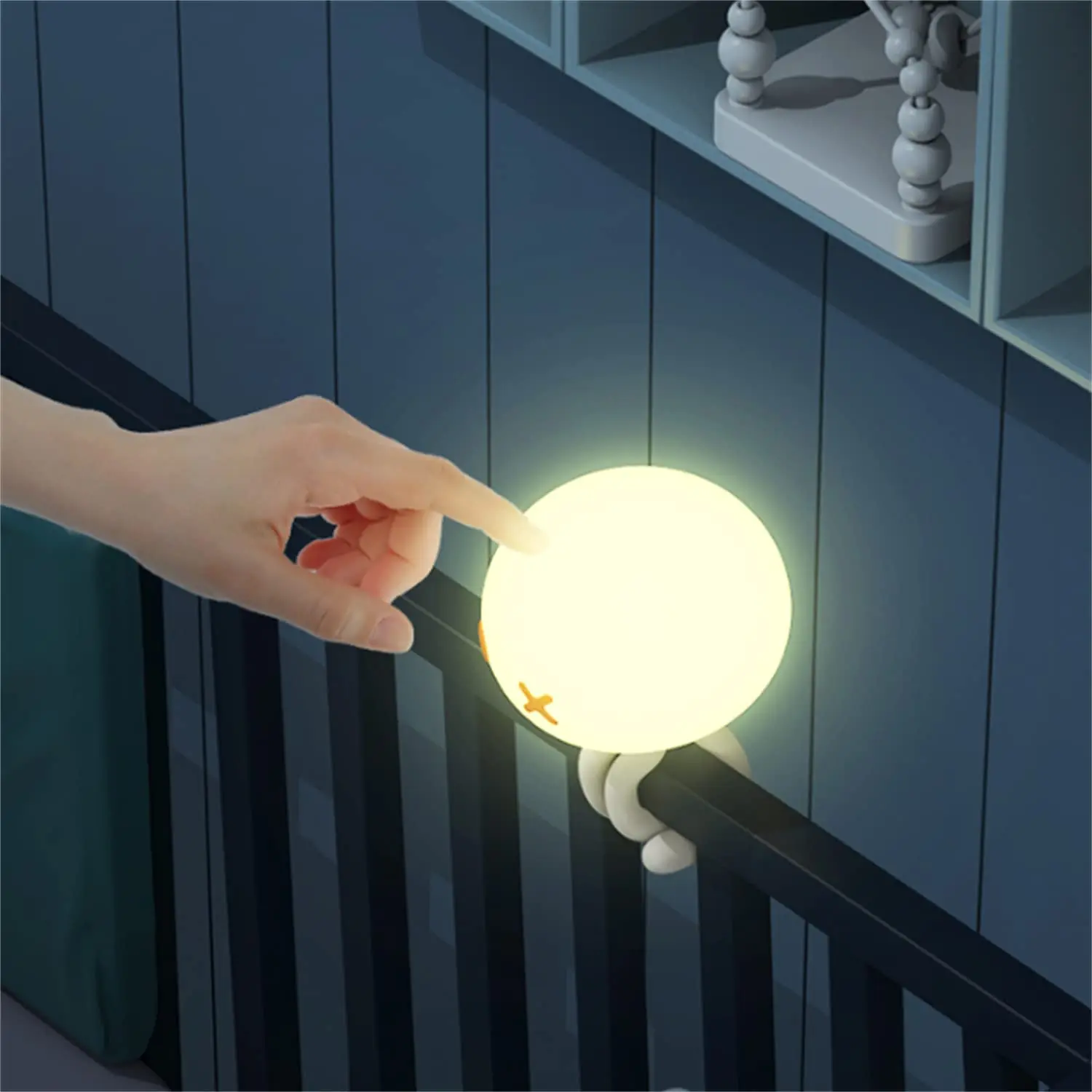 Silicone LED Smart Jellyfish Night Light Bedroom Bedside Deformable Lamp Touch  Dimming Eye Protection Light  USB Rechargeable