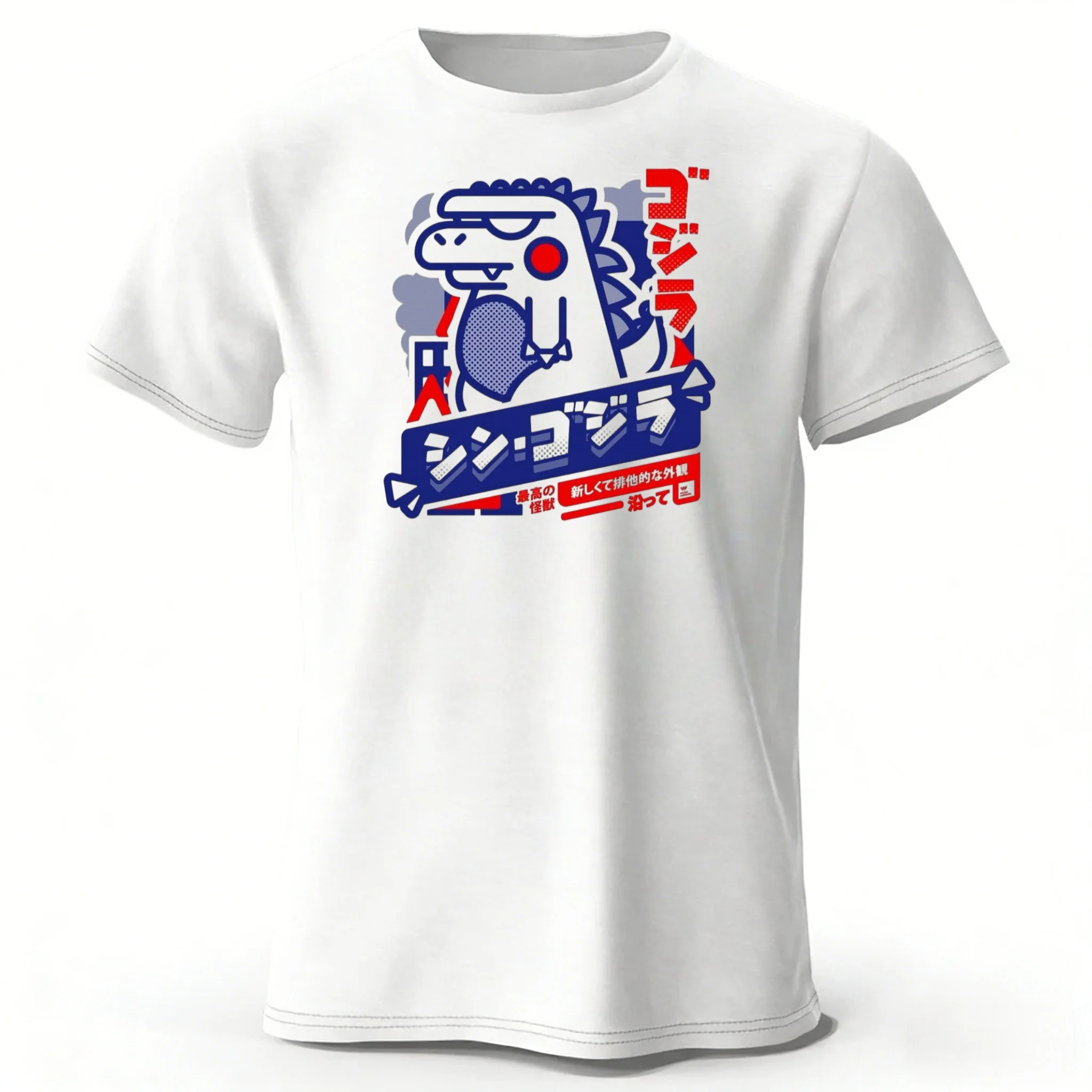 Japanischer Street-Trend Dinosaurier Neues Herren-Sport-T-Shirt aus Reiner Baumwolle Kurzärmliges Damen-T-Shirt Weich und Locker Modisch Lässig