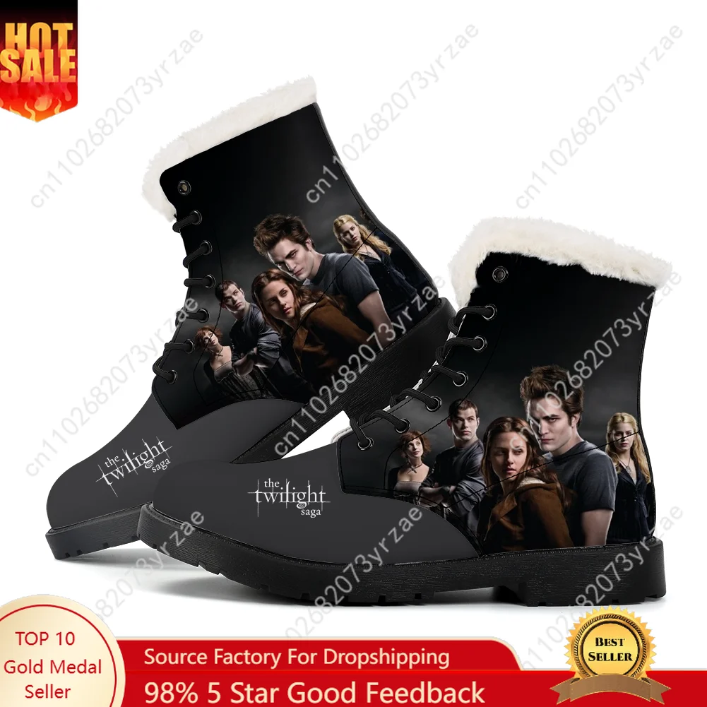 

The Twilight Saga Plush Boots Men Women Teenager Casual Shoes Outdoor Warm Boot High Quality Personalized Pattern Custom Shoes