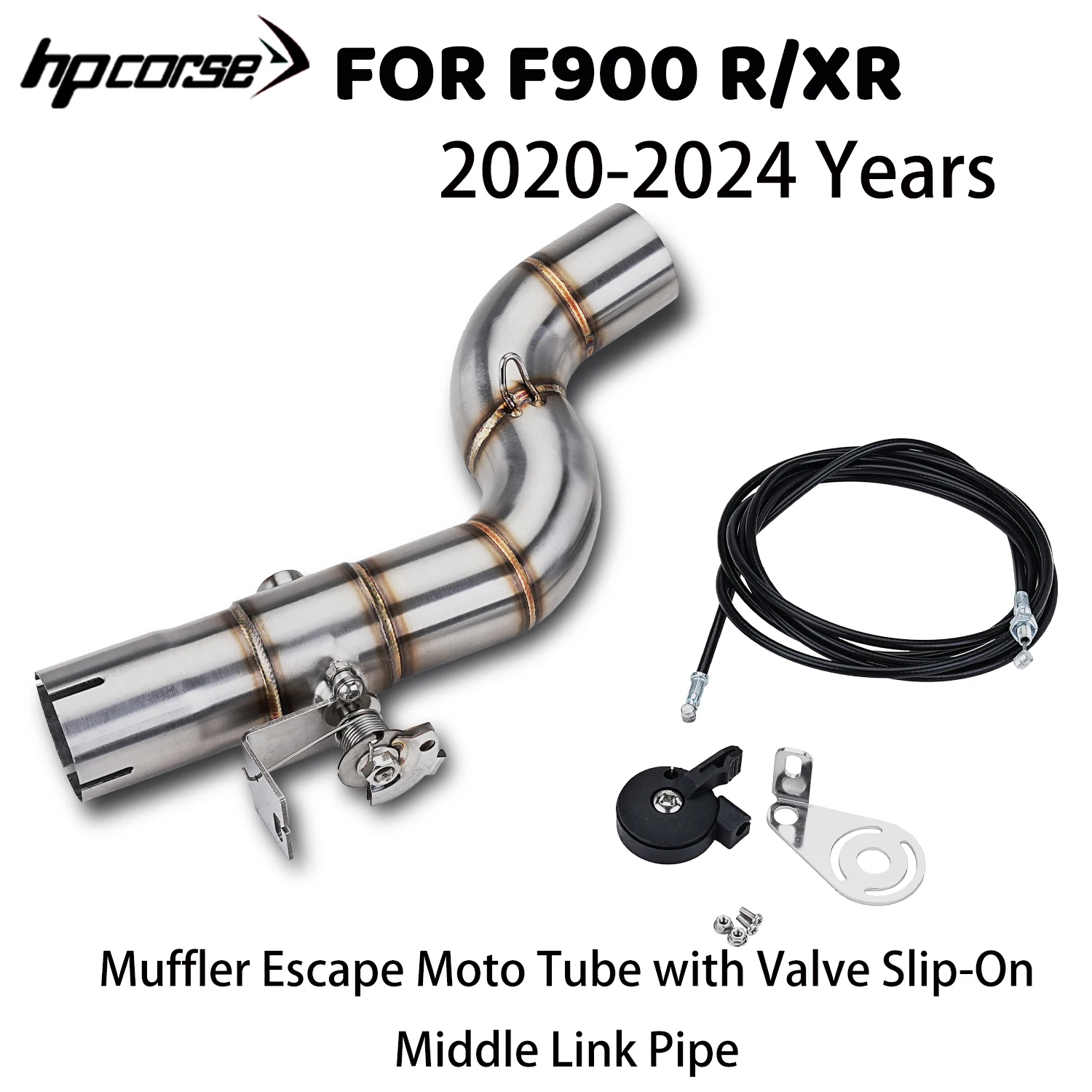 

For F900 F900R F900XR 2020 - 2024 Motorcycle Exhaust Modified Muffler Escape Moto Tube Middle Link Pipe with valve Slip On