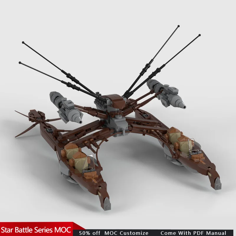 

864 шт., звездный боевой Wookie Catamaran MOC, модульный строительный блок, детская обучающая модель кирпича, сделай сам, праздничная игрушка в подарок