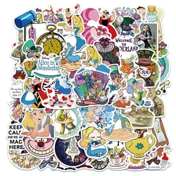 50pcs Anime Disney Cute Alice in Wonderland Cartoon Stickers Decals DIY Water Bottle Car Stationery Sticker Kid Party Gift