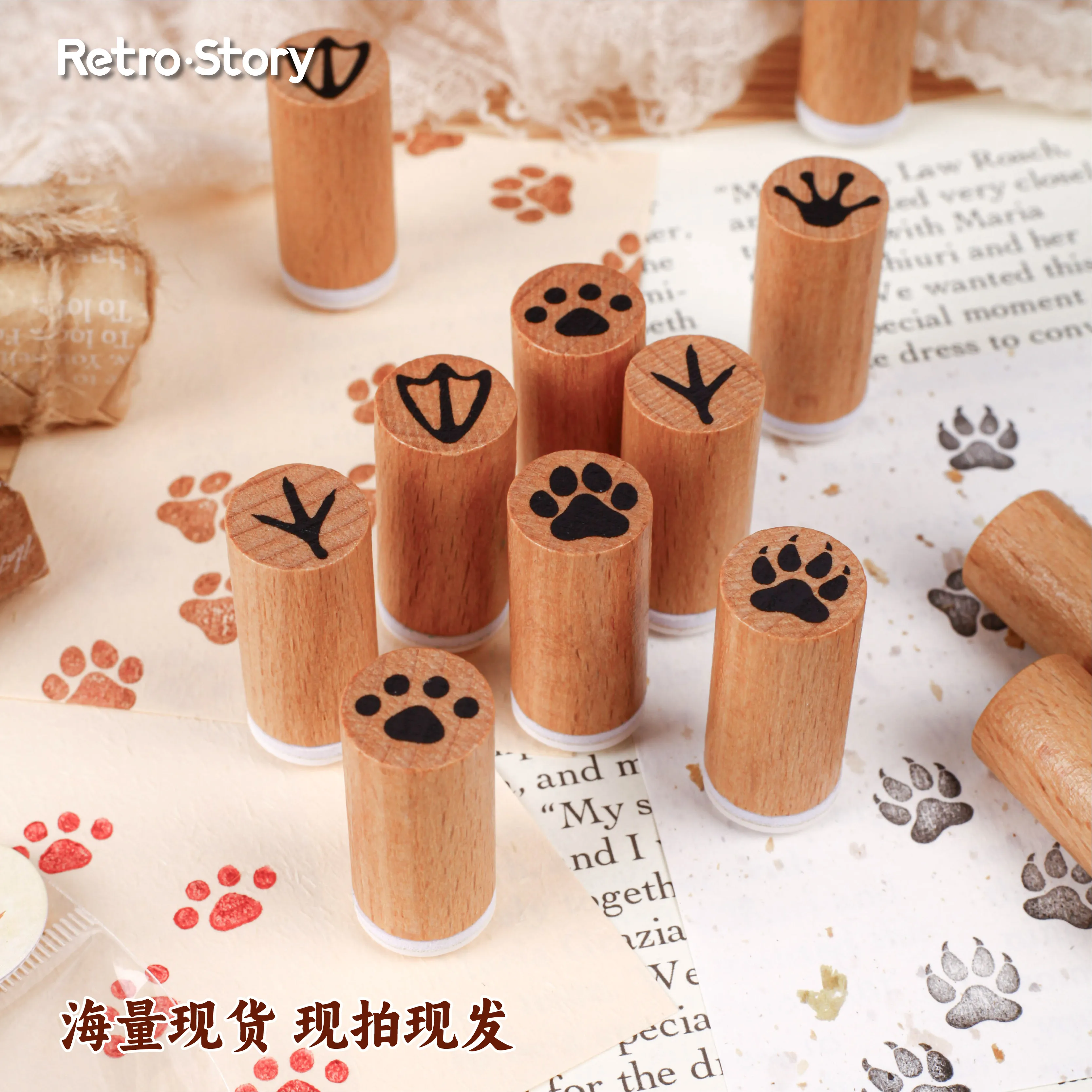 1 шт. винтажные следы домашних животных, деревянный резиновый штамп в форме бутылки, декор «сделай сам», альбомы для скрапбукинга, деревянная печать, ежедневник, канцелярские принадлежности