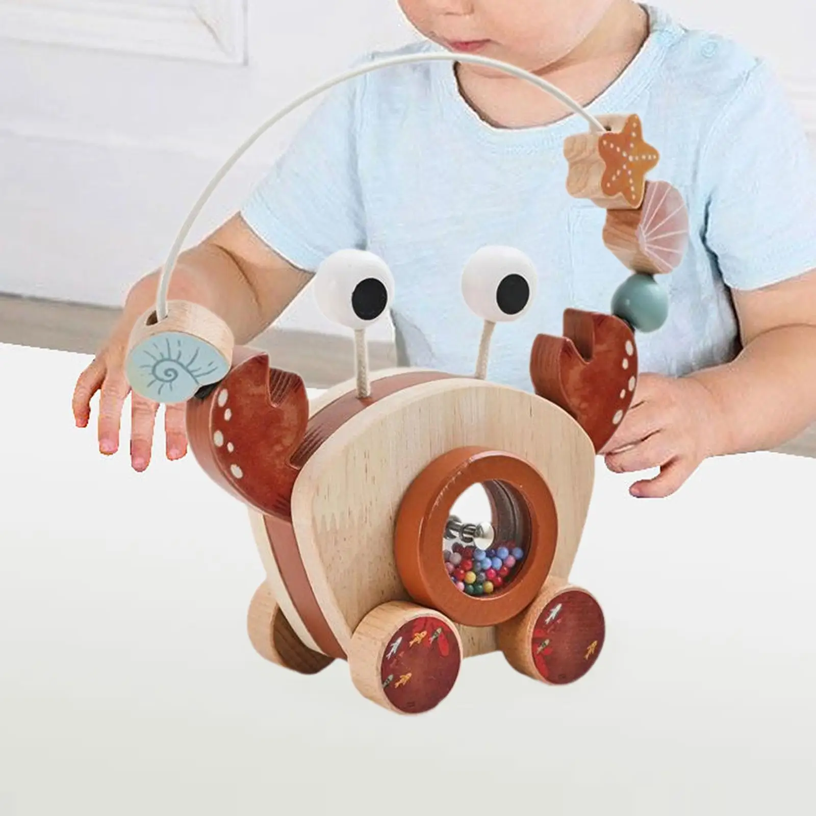 Dierenduw- en trekspeelgoed voor kinderen, houten loopspeelgoed met touwtje