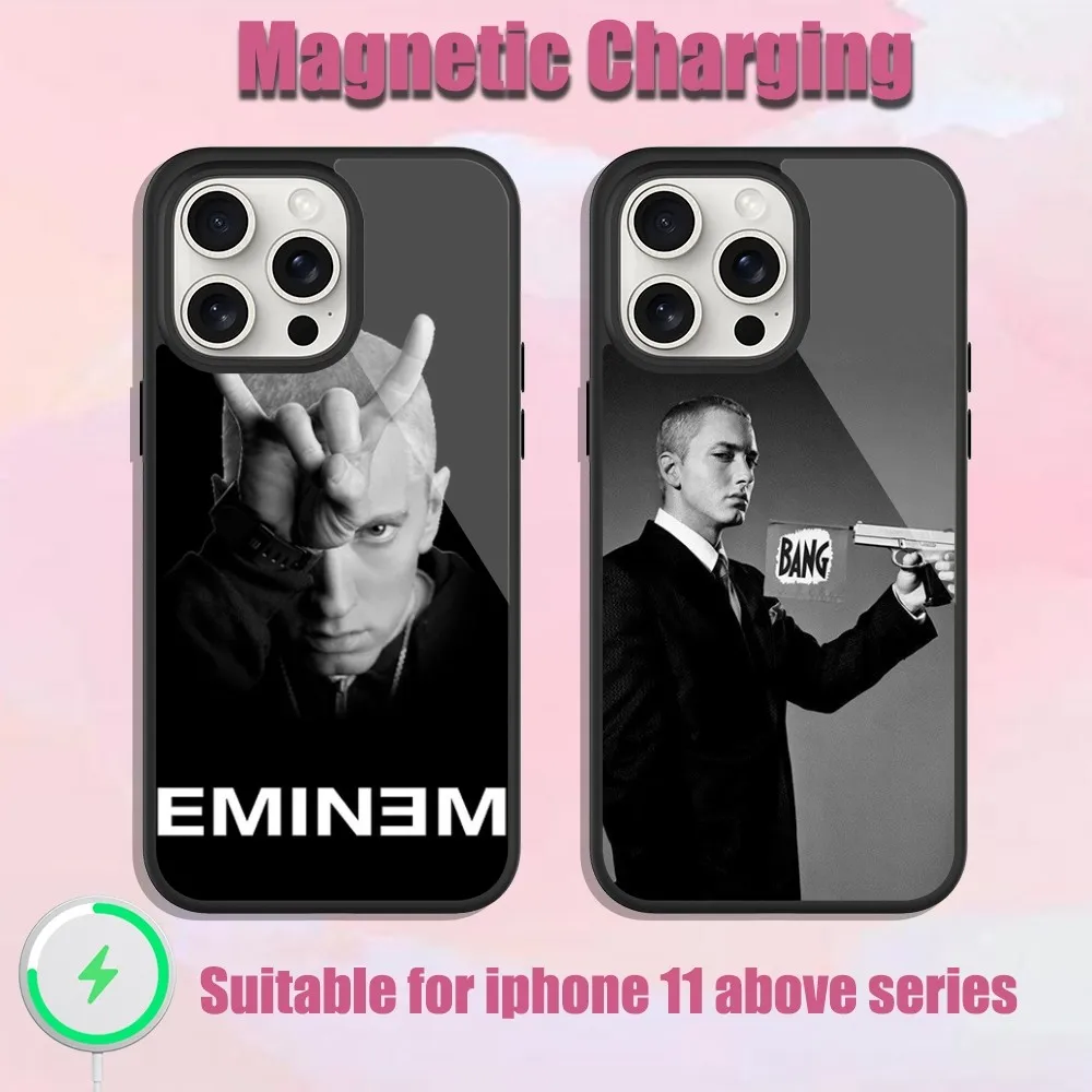 Singer E-Eminem The Death of Slim Shady Phone Case For iPhone 13 15 11 12 14 Plus Pro Max Glass Charging Magsafe Magnetic Cover