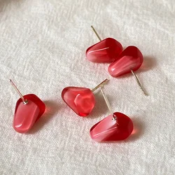 Pomegranate Seed Ear Studs Stylish Earrings Women Delicate Jewelry Fruit Shaped Resin Ear Decor Fashion Accessories