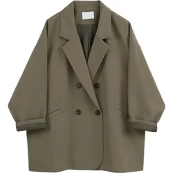 Vrouwen Blazer Lente en Herfst 2024 Nieuwe Mode Koreaanse Vintage Jasje Vrouwelijke Oversized Blazers