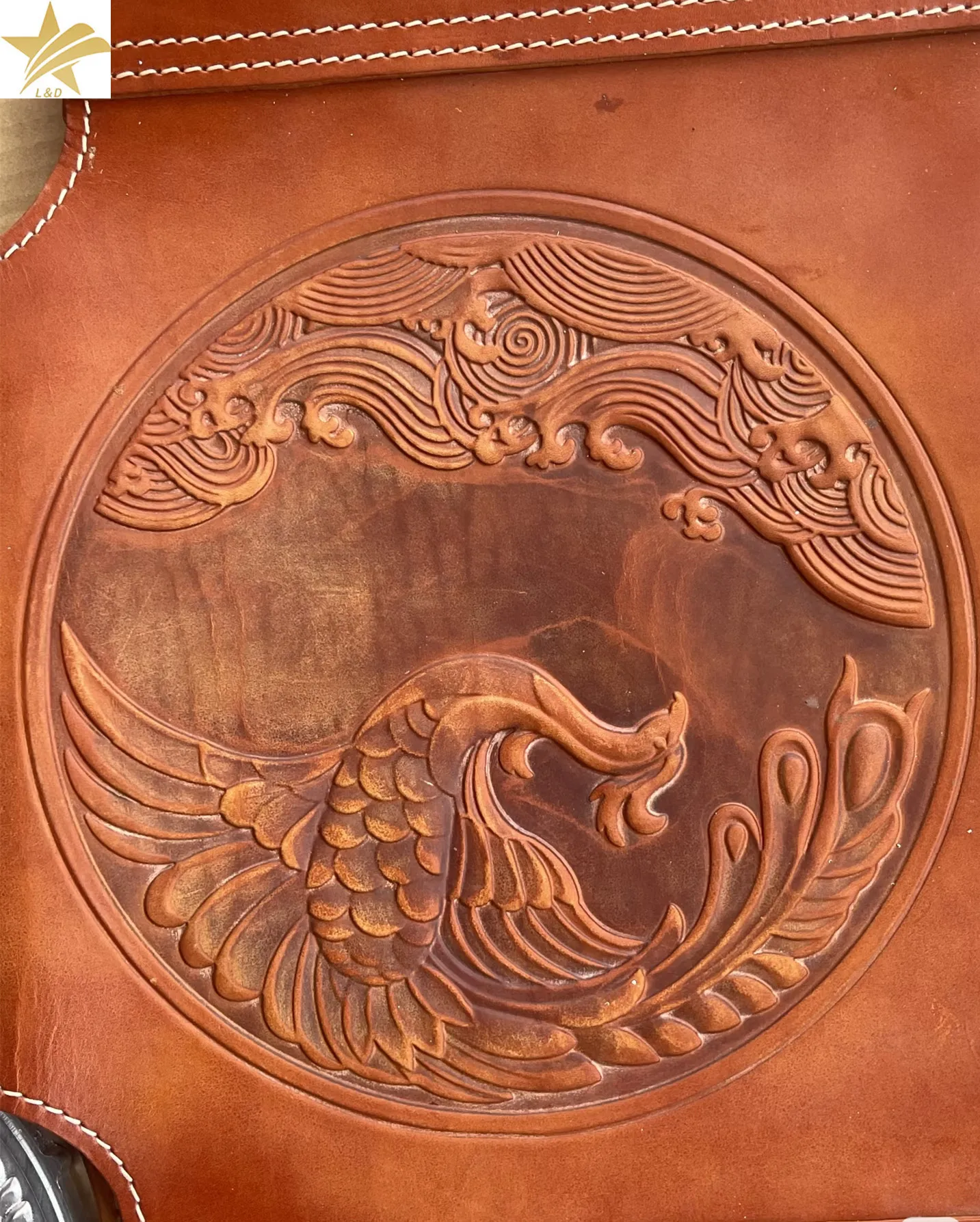 2pcs 3D Phoenix Leather Stamp Mold Mythical Bird Embossing Tool Japanese Style DIY Leathercraft for Wallet Bag Journal Art Decor