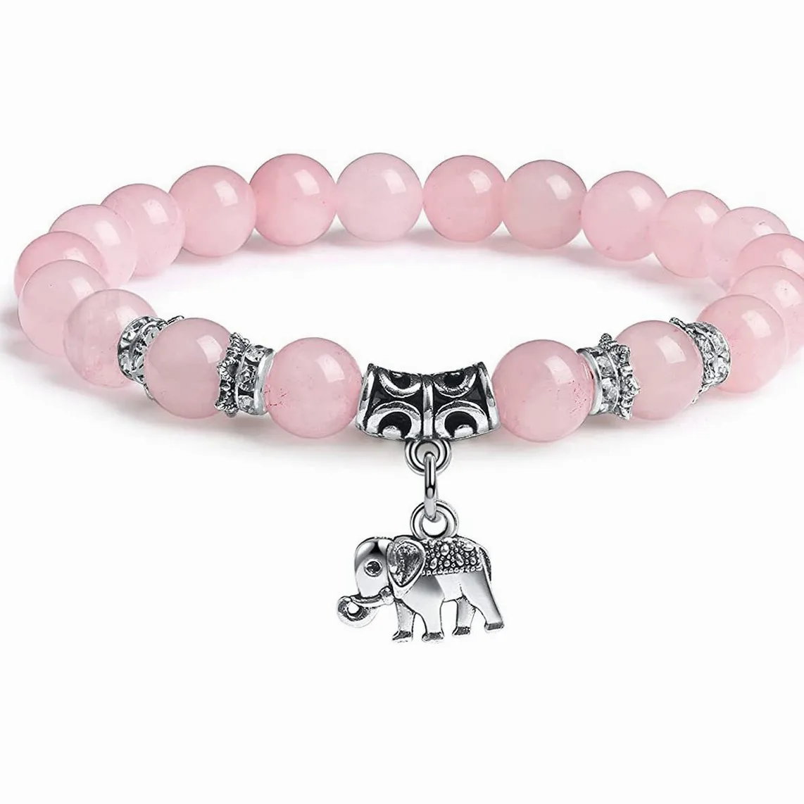 Natural Agate Volcanic Rock Imperial Stone Elephant Beaded DIY Handmade Bracelet for Men Women Yoga Gift