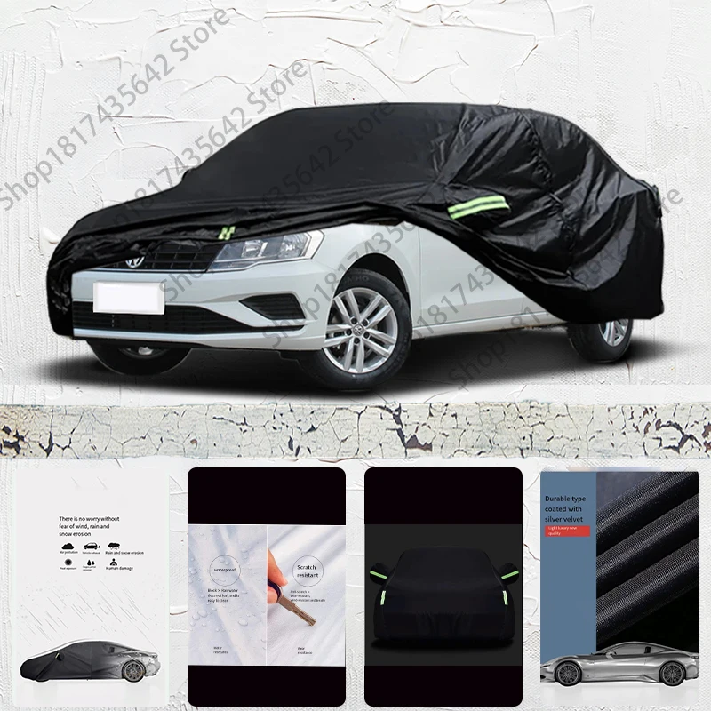 

For Volkswagen Jetta Anti-UV Sun Shade Rain Snow Resistant Black Cover Dustproof Car umbrella Full Car Cover Outdoor Protection