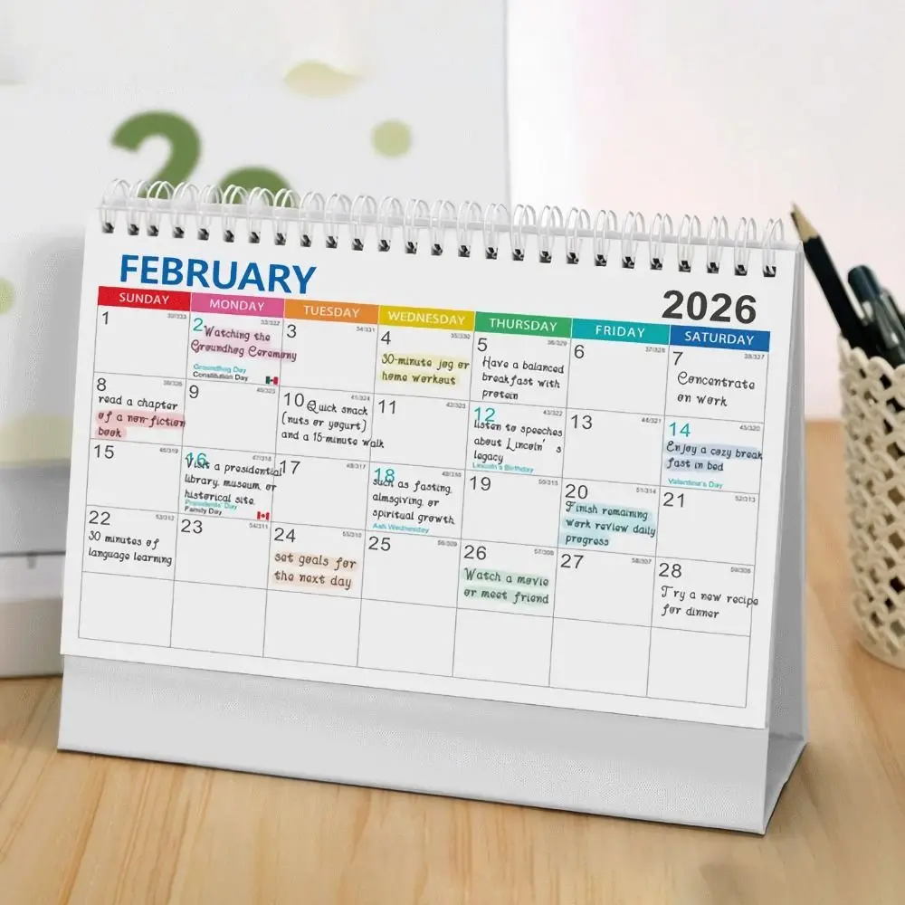 Decorative Desk Calendar Stable Support Exquisite Patterns Custom Planner Triangular Support Binding Calendar 2026 Calendar