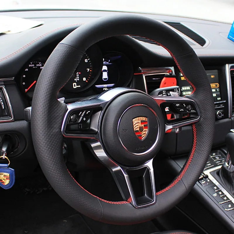 

Для Porsche Macan, Panamera, Cayenne изготовленный на заказ замшевый и кожаный чехол на руль с прошивкой вручную