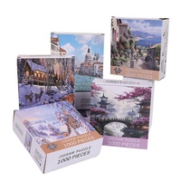 70cm*50cm 1000 Pieces Jigsaw Puzzle 1.1MM Adult Stress Relief Cartoon Landscape Art Painting Puzzle Children's Toys Gift