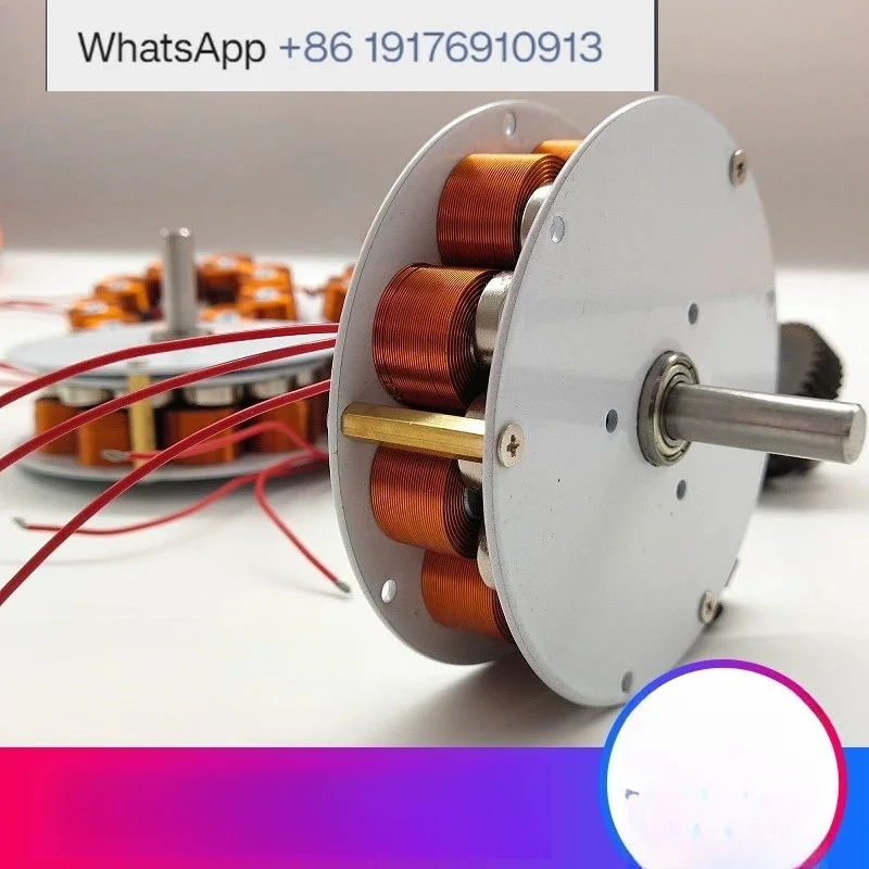 Micro disc type with iron core generator, strong magnetic, low speed, high power generation, multi-pole, three-phase alternator