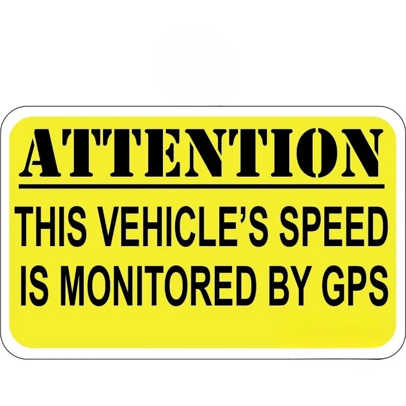 Car Stickers GPS safety monitoring of vehicle speed OSHA yellow label   15CM PVC KK