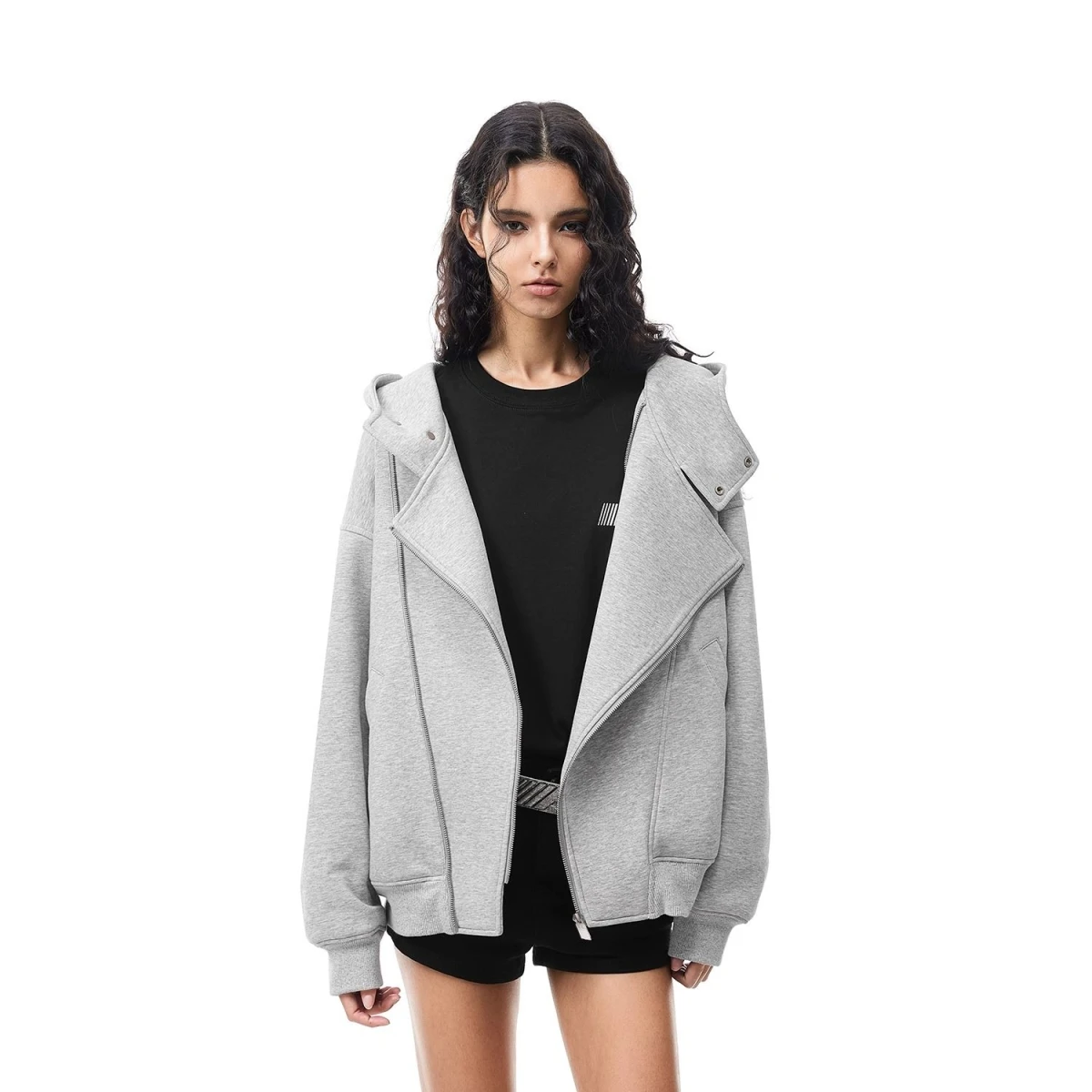 

Ретро-кардиган-худи в американском стиле с деконструированным пэчворком, асимметричный, свободный крой, унисекс, модный, для пар, плотное пальто