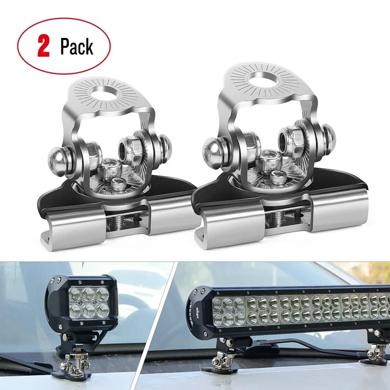 Universal Adjustable Pillar Hood Led Work Light Mount Bracket For Off Road Jeep Truck SUV