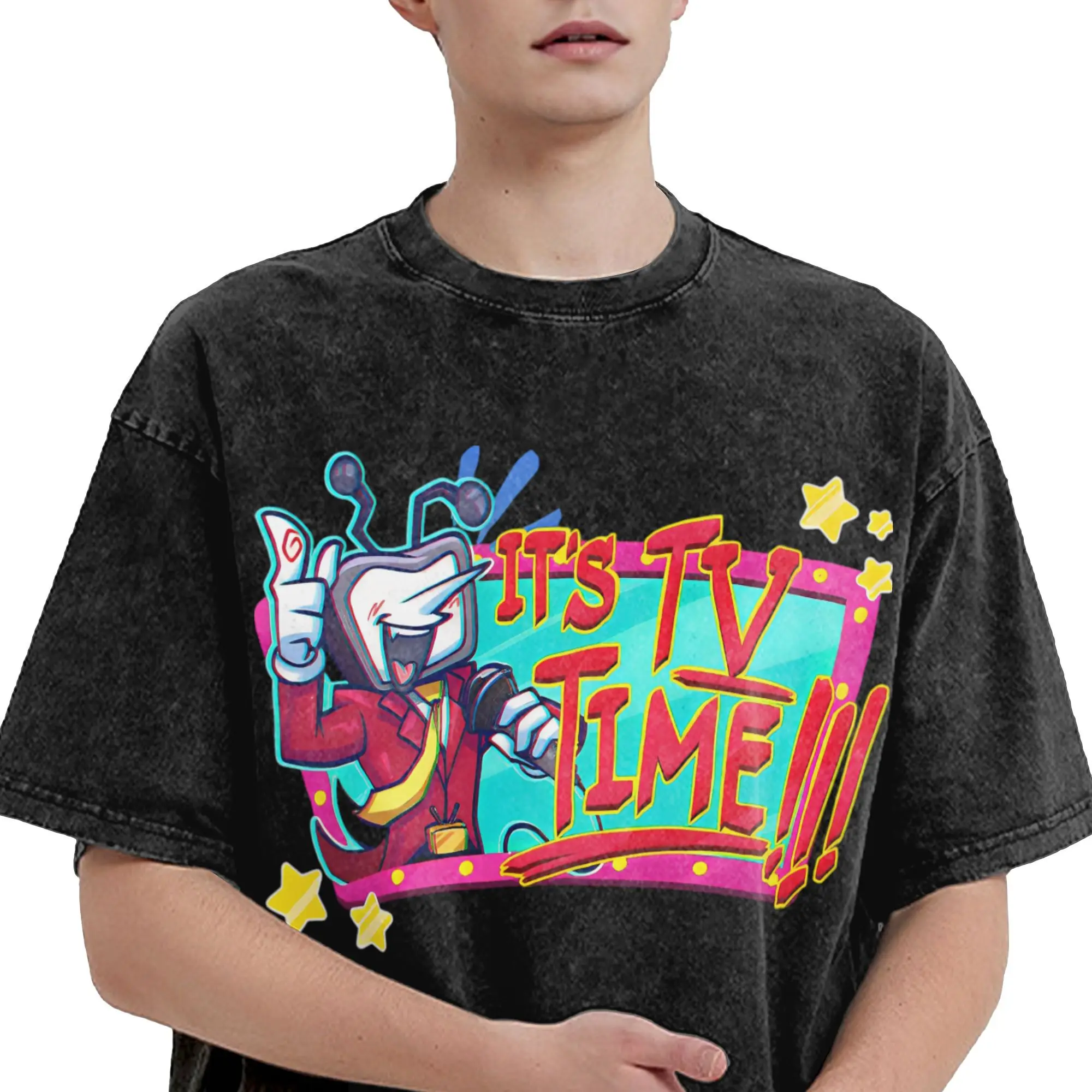 خمر السيد النمل Tenna Deltarune لعبة تي شيرت الرجال Crewneck القطن غسلها تي شيرت قصير الأكمام تي شيرت الصيف الملابس