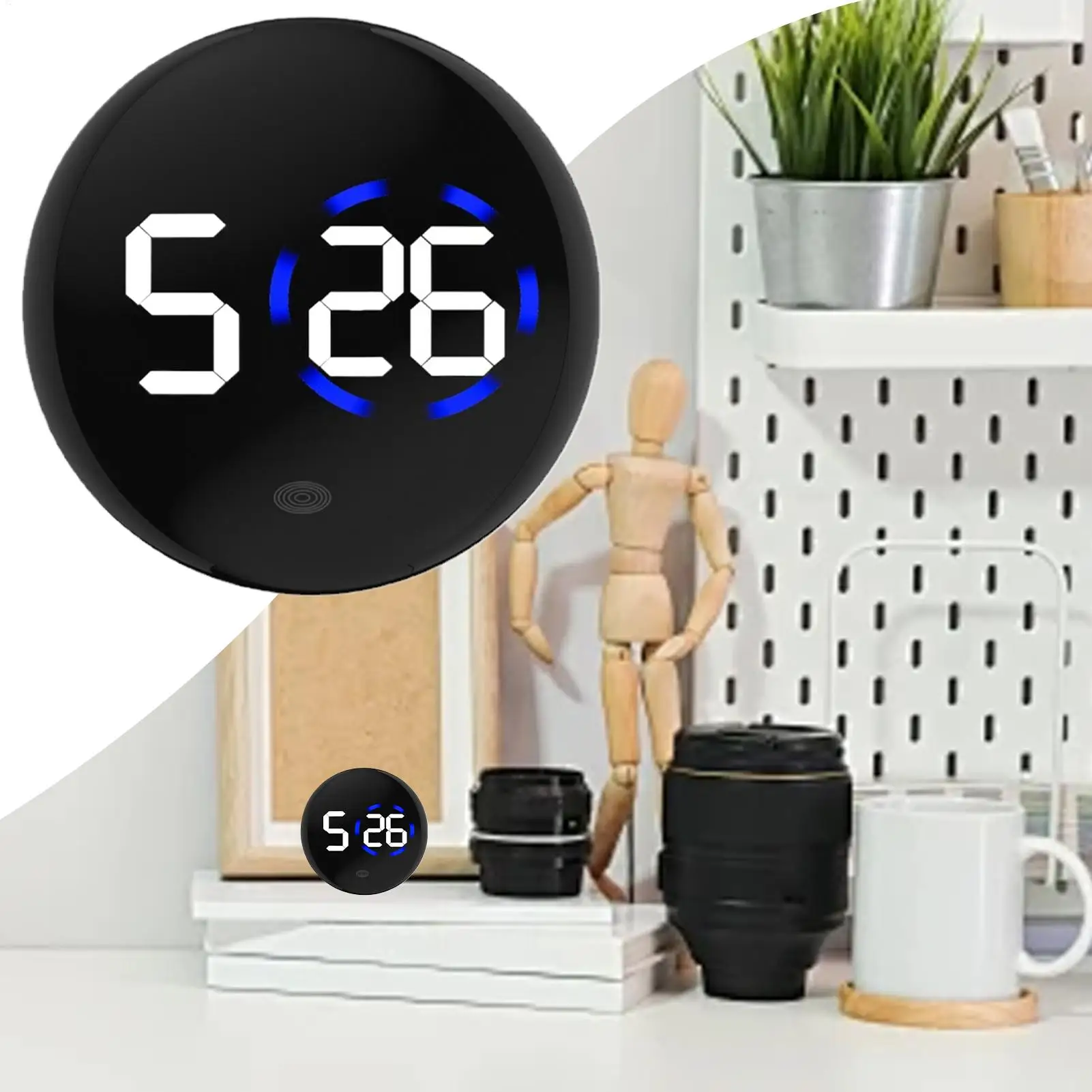 Digital Timer Waterproof Stick On Car Clock Truck Stick On Clock Multi-purpose Dashboard Air Vent Truck Travel Camping Daily