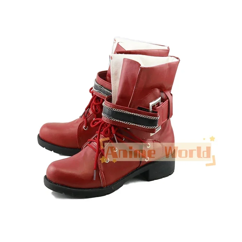 Nuove scarpe cosplay Final Fantasy VII Remake Scarpe Tifa Lockhart Stivali rossi Pelle PU Taglia 35-44