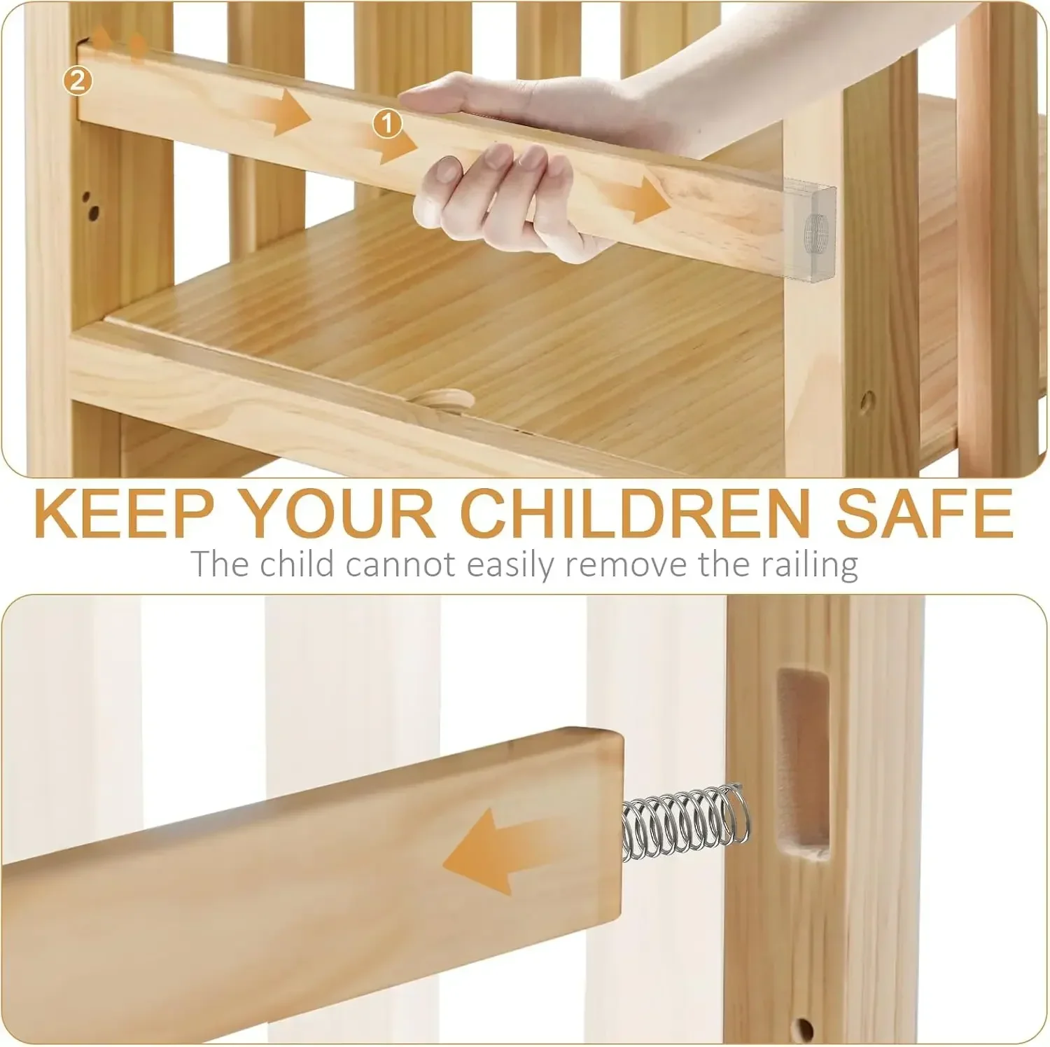 Ayudante de taburete de cocina, torre de pie plegable Montessori para niños pequeños con riel de seguridad, ayudante Ideal de altura ajustable para