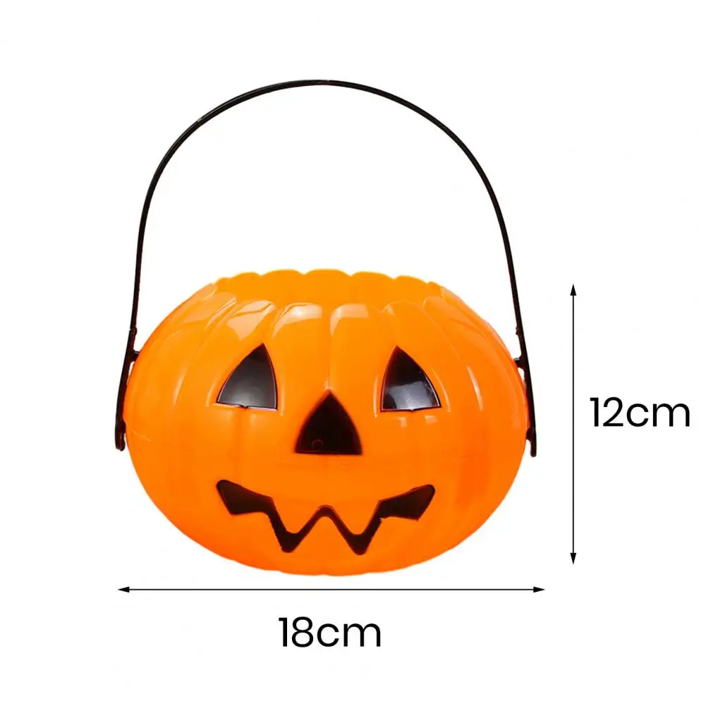 Trick or Treat Bucket Halloween Candy Holder Spacious Eye-catching Halloween Candy Bucket Detachable Pumpkin Kettle for Trick