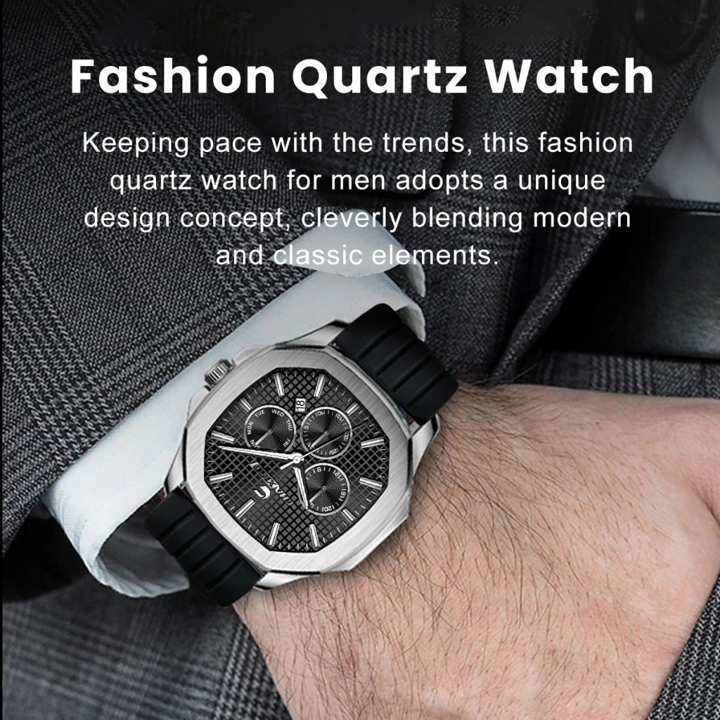 CHAXIGO العلامة التجارية الفاخرة رجل ساعة عالية الجودة مقاوم للماء ساعة يد رجالي سيليكون الرجال ساعات كوارتز ساعة عادية