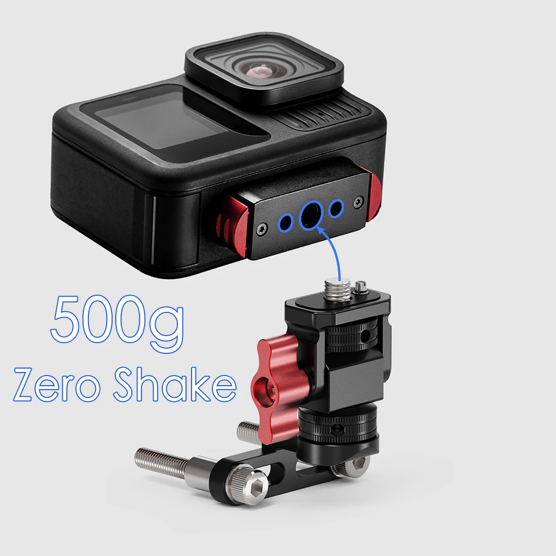 الألومنيوم جذع دراجة جبل المقود منصب الكاميرا 1/4 "ل GoPro DJI Insta360 Action5pro حامل هاتف الدراجات الجبهة حامل مصباح