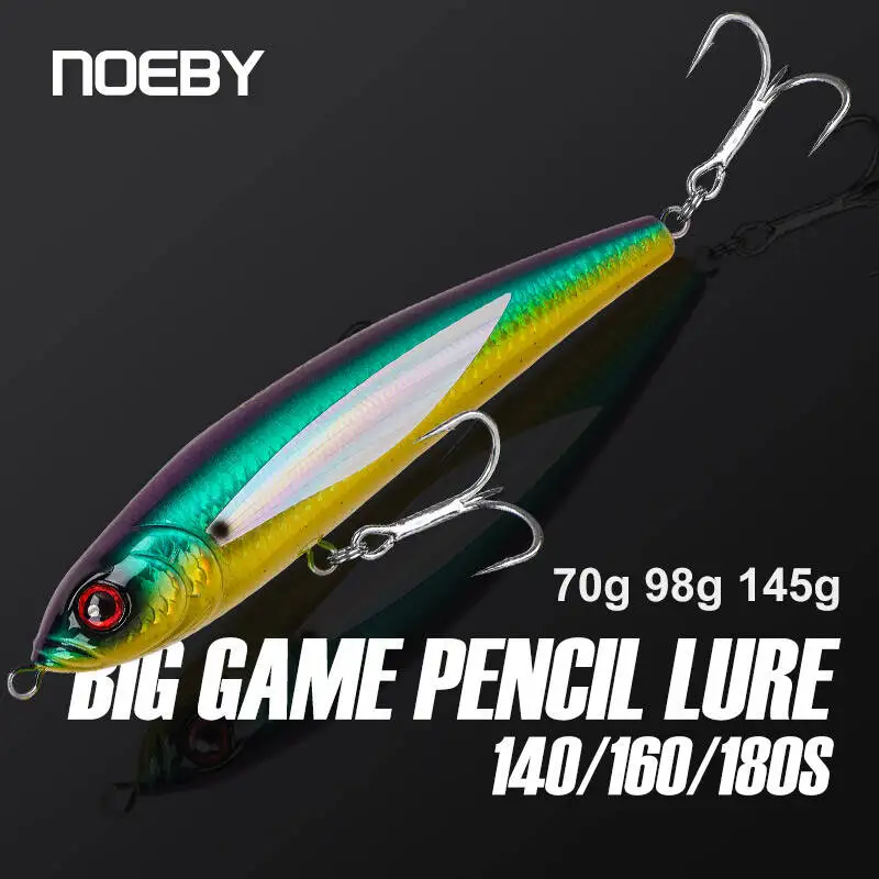 Noeby Stickbait Angelköder 14cm70g 16cm98g 18cm145g Sinkender Bleistift-Kunstköder für Meeres-Thunfisch-Salzwasser-Angelköder