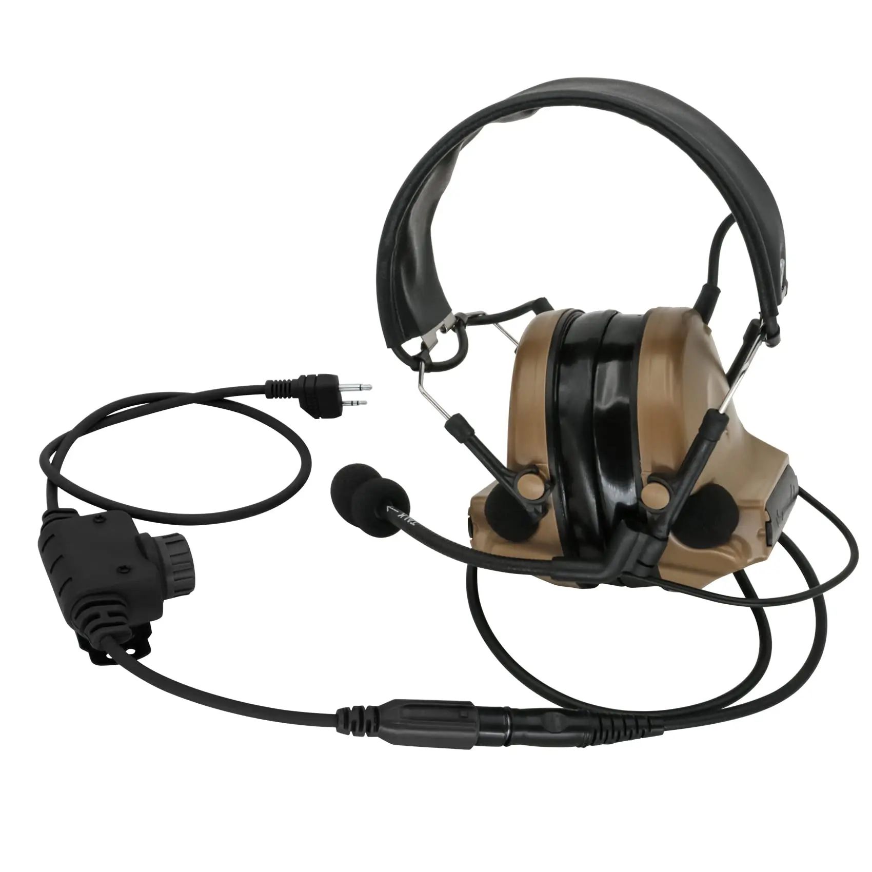 Hearangel U94 PTT Midlan 2 Pin Plug Compatible with Tactical Headset with 7mm Jack