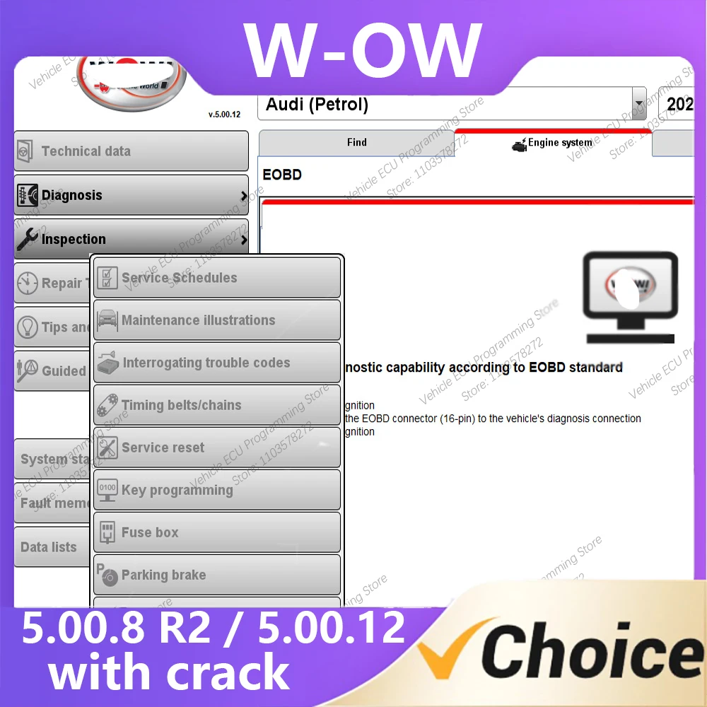 2024 Latest version W.O.W With Keygen 5.00.12/5.00.8R2 OBD externalequipment Diagnostic Car Truck Maintenance Clear Fault Codes