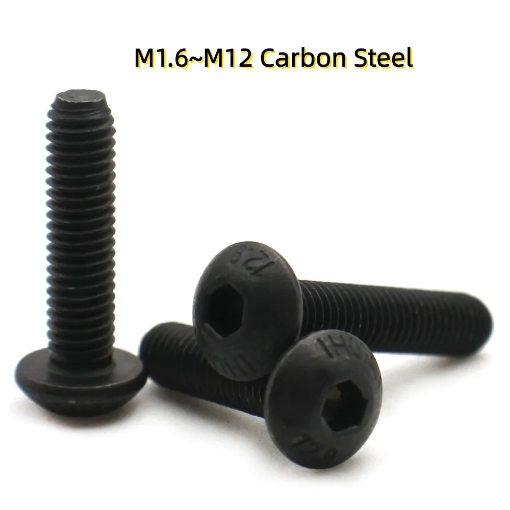 M1.6~M12 hexagon head Grade 12.9 Carbon Steel Screws black knob screw hexagon socket head screwf