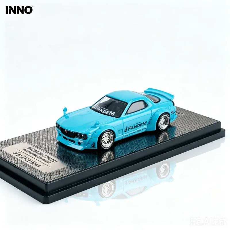 INNO1:64 Mazda RX7 FD3S modified rocket rabbit PANDEM alloy car model, simulation static desktop decoration, male toys.