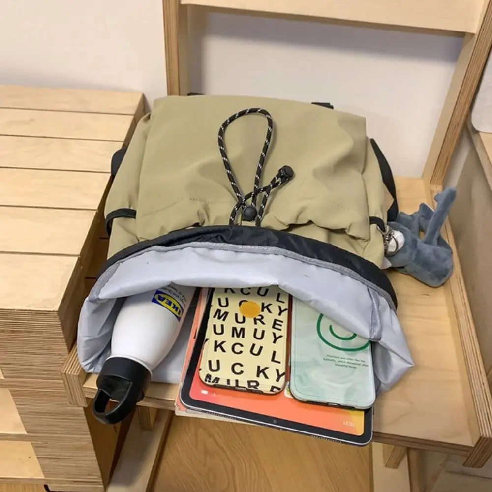 drawstring-hiking-backpack-large-capacity-multi-pocket-school-bag-leisure-cloth-shoulder-bag-mountaineering