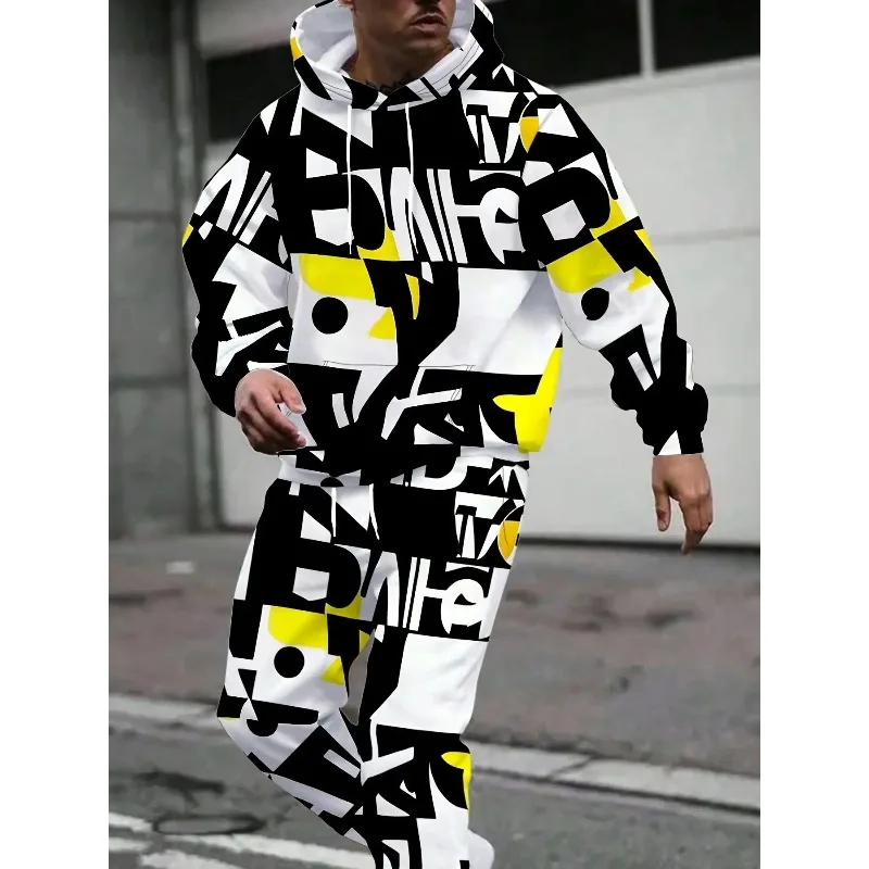 الربيع والخريف عارضة الرياضة الكرتون أنيمي شخصية 3D المطبوعة الرجال الكتف نمط هوديي أعلى السراويل قطعتين مجموعة #3