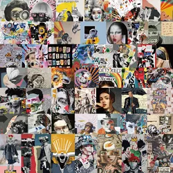 50pcs Modern Art Aesthetic Stickers Phone Case Skateboard Scrapbook Car Laptop Fridge Guitar Luggage Sticker Kid Toy Gift