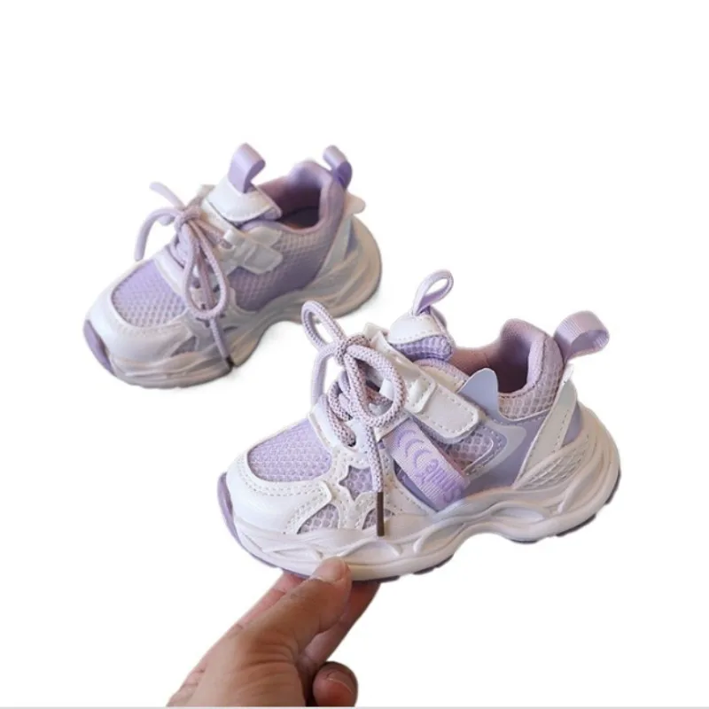 

Children's Sports Girls' 2025 Autumn New Dad Shoes Boys' Baby Anti slip Beach Shoes Breathable Mesh Shoes Size 21-30